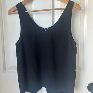Madewell Silk Cropped Black Camisole - Size M